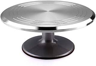 12 Inch Rotating Cake Turntable, Aluminium Alloy Revolving Cake Stand for Cake, Cupcake Decorating Supplies