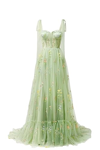 Homecoming Dresses for Teens 2023 Tulle Puffy Flower Embroidery Tea Length Corest Prom Formal Evening Party Gowns