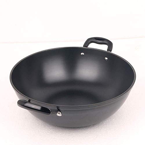 Wok de Hierro Fundido Negro 36 cm con Asas Anchas miniatura 3