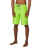 O'NEILL Men's 21 Inch Solid Boardshorts - Water Resistant Swim Trunks for Men with Quick Dry Stretch Fabric and Pockets,Neon Green-36