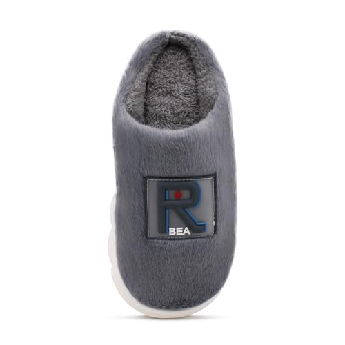 Image of VRITRAZ Men's Plush Winter Slippers | Soft Furry Lined Indoor Slides | Warm Comfortable Anti-Slip Home Footwear