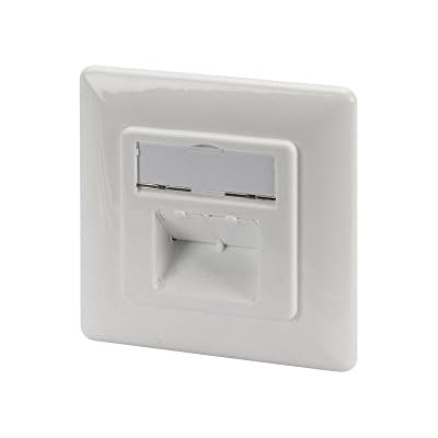 DIGITUS LSA junction box Cat-6A - 2 port RJ45 - Flush-mounted or surface-mounted network socket - Vertical feed - Design-compatible - 10 Gbps - Shielded - PoE-compatible - White RAL9003