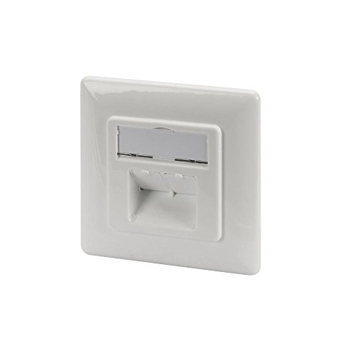 Image of DIGITUS LSA junction box Cat-6A - 2 port RJ45 - Flush-mounted or surface-mounted network socket - Vertical feed - Design-compatible - 10 Gbps - Shielded - PoE-compatible - White RAL9003