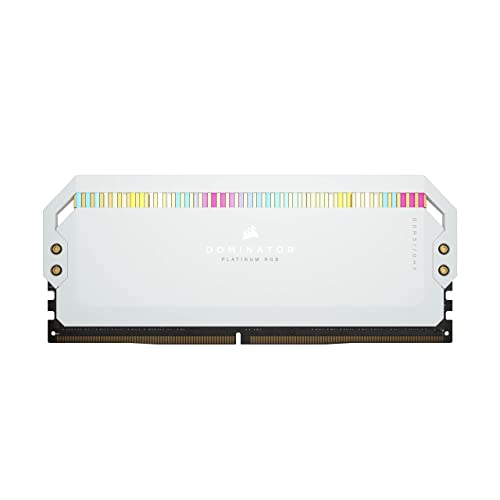 CORSAIR Dominator Platinum RGB DDR5 RAM 32Go (2x16Go) 6200MHz CL36 Intel XMP Compatible iCUE Mémoire d'Ordinateur - Blanc (CMT32GX5M2X6200C36W)
