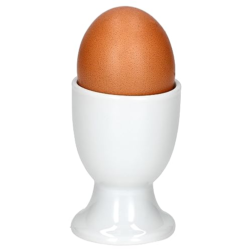 MamboCat Lotta 6er Set Eierbecher I für 6 Personen I weiße runde Porzellan-Eierbecher mit Fuß für den Frühstückstisch I schickes Geschirr für das weiche oder Harte Frühstücksei beim Brunch & Buffet – Bild 5