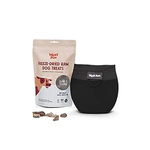 West paw design outings dog treat pouch  pet pouches for walking dog training  accessories for pets  includes hinge snaps water resistant liner belt clip  eco friendly dog pouches grey   cucciolini doodles