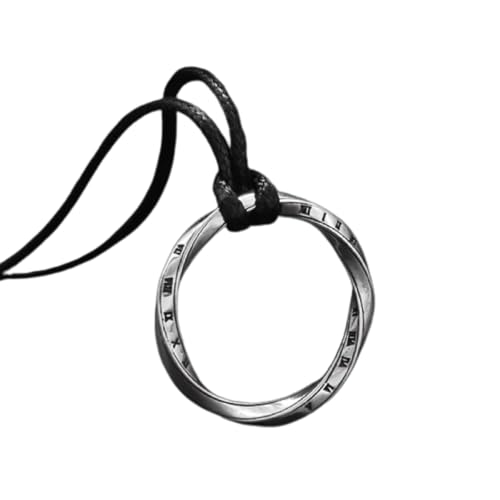 Collier chaîne hommes femmes anti-nœud pendentif anneau pliant géométrique