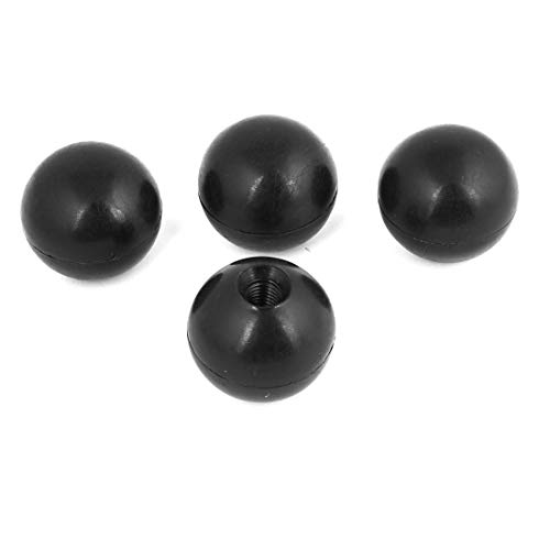 Aexit M8 x Construction Hardware 32mm Black Plastic 32mm Dia 8mm Threaded Ball Lever Knob 4 Pcs Model:94as61qo517