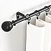 12Pack Heavy Duty Curtain Rod Brackets, Black Wall Mounting Curtain Brackets for Blinds Windows, Adjustable Drapery Rod Holders with Screws Hardware, Extendable Window Hardware Brackets for 1” Rod