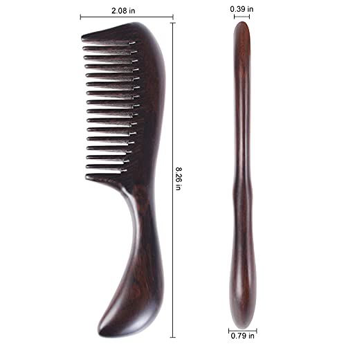 Peine de Madera Natural Sandalwood Antiestático miniatura 5