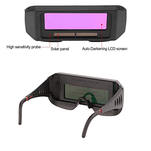 Welding Goggle,Auto Darkening Goggles Solar Auto Darkening Safety Welding Glasses Mask Helmet TIG MIG MMA Goggles Welder Eyes Glasses Mask Anti-Flog Anti-Glare Goggles Auto Darkening Welding Glasses - Image 3