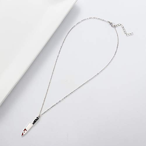 Enamel Red Bloody Knife Necklace for Halloween 18 in Christmas Drop Dangle Earring3