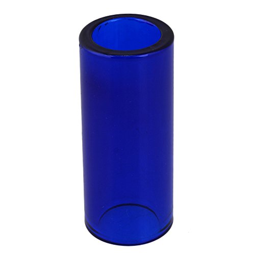 Yibuy 28x20x67mm Dark Blue High Boron Guitar Finger Tube Guitar Glass Slide