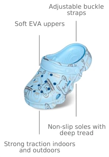 Image of Toddler Clogs for Girls Lightweight Kid Garden Clogs Breathable Slip-on Slides Sandals Slippers Children's Beach Water Shoes (xio LAN, 24)