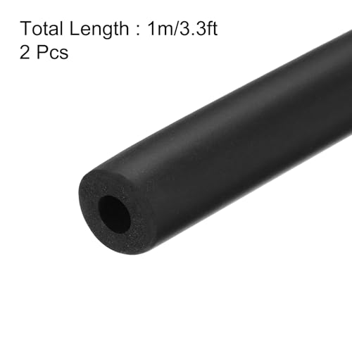 QUARKZMAN 2 Stück 3,3 ft Rohrisolierungsschlauch 5/16 Zoll (8 mm) ID 18 mm OD Schaumstoffschlauch für Griffunterstützung, schwarz
