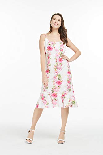 Image of Women's Hawaiian Mermaid Ruffle Dress Signature Prints | Mermaid Silhouette; Ruffle Hem; Soft Rayon Fabric; Signature Floral Prints; Resort Vacation Style