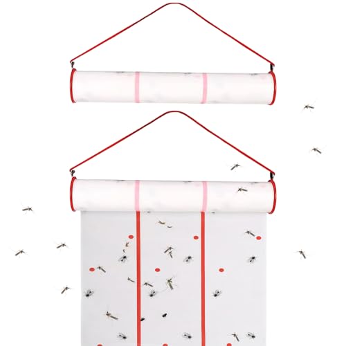 Rollo de Papel de Mosca pegajosa, Trampa de Mosca Colgante Horizontal/Vertical de 2 Piezas para Exteriores, Invernadero, establos, jardín/13.12ft