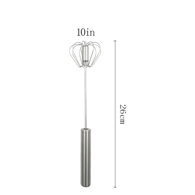 Semi-automatic Egg Whisk -Whisk -wisking tool-Egg beater-Wisk-Whisks for cooking-Thickened and encrypted steel wire-Durable- Easy to Clean-Beat Butter?light cream?flour- Stainless Steel (1, 10in)
