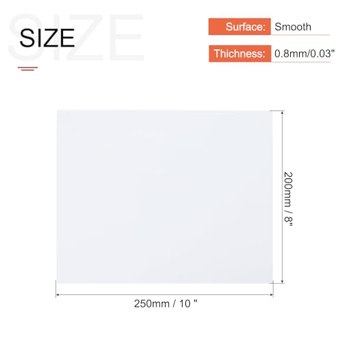 Image of MECCANIXITY White ABS Plastic Sheet 10 x 8 x 0.03 Inch for Building Model, DIY Crafts, Panel, Pack of 1 Pcs