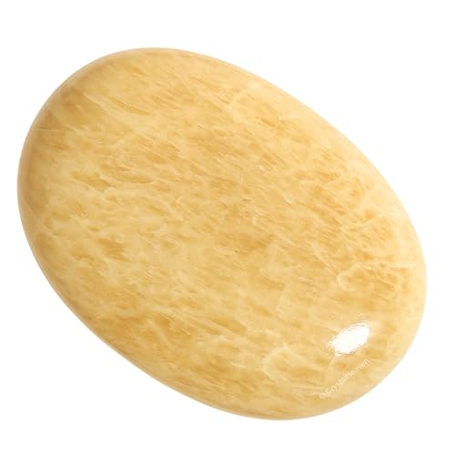 Image of Crystal Heaven Certified Cream Moonstone Crystal Palm Pebbles Stones for Anxiety Stress Relief Massage-AAA Grade Orignal Healing Gemstone Agate Palm Stone for Yoga Meditation Spiritual Reiki Feng Shui