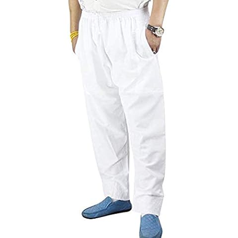 Desert Dress Luxury Mens White Trousers Pants Thobe Bottoms Islam Pyjamas Salwar Desert Under Arab Mens Afghan (Meduim) Cover