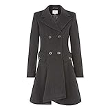 veste cachemire laine  La Crème - Femmes laine et cachemire veste dames hiver double boutonnage Mimi LONDON manteau - Charbon, UK 12/EU 38/US 10/M