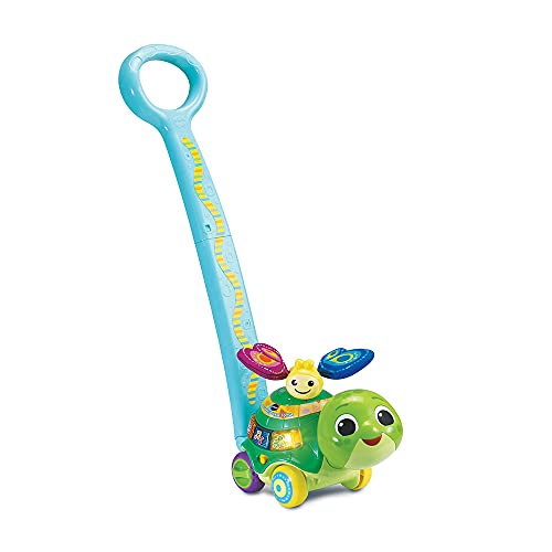 VTech - Pousse-pousse Tortue, Jouet à Pousser, Aide à la Marche - 12/36 Mois– Version FR