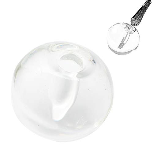 SIPLIV Exquisite Crystal Round Shape Pen Holder, Decoration & Practical Dip Pen Holder with Gift Box
