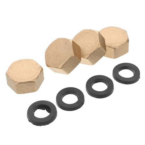 HEMOTON Brass End Cap Set 4pcs 3/4 Inch Leakproof for Water Pipes Radiators Valve Covers Easy Installation