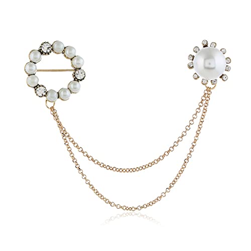Broche ronde en cristal avec pompon pour sublimer un costume trop terne