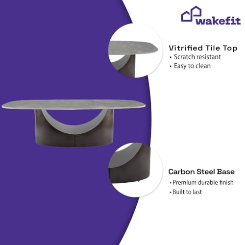 Image of Wakefit Colombian Coffee Table I Marble Finish I Vitrified Tile Top I Omani Grey