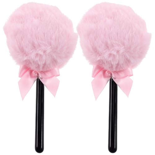 BESTYASH 2Pcs Lollipop Powder Puff for Loose Mineral Body Makeup with Handle for Application and Dusting