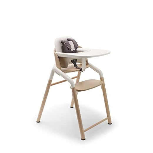 Bugaboo Giraffe Wooden Baby High Chair, Adjustable in 1 Second, Easy to Clean, Safe and Ergonomic Highchair, Suitable from Birth in Combination with Newborn Set (Sold Separately), Neutral Wood/White