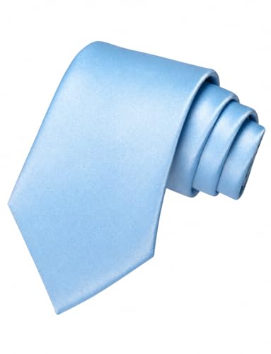 JEMYGINS Baby Blue Tie Mens Necktie for Business and Wedding (Light Blue)