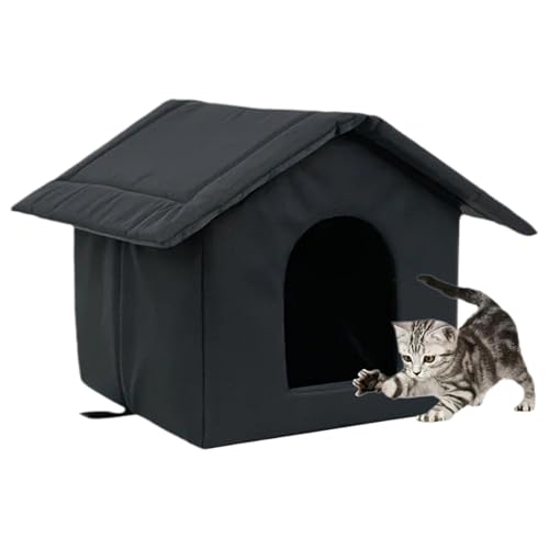 Abri pour Chat Extérieur,Abri Isolé Imperméable pour Chats D'extérieur - Accessoire pour Animaux De Jardin Et Errants pour Cour Ferme Terrasse Salon Chatière
