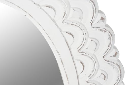 Miroir rectangulaire blanc décapé 58x86 grand miroir mural cristal