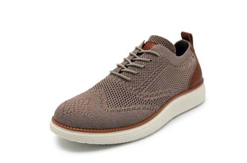 AKADEMIKS Mens Olney Wingtip Knit Oxford, Sleek Breathable Dress Shoes Tan, Size 10