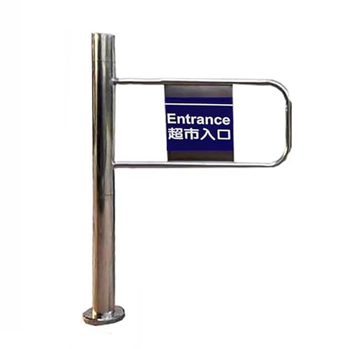 Generisch Einweg-Schwingtür aus Edelstahl, 90° öffnendes Fußgänger-Einfahrtstor für Fabriken und Parks, langlebiges manuelles Eingangstor (80×97 cm, Linke Seite)