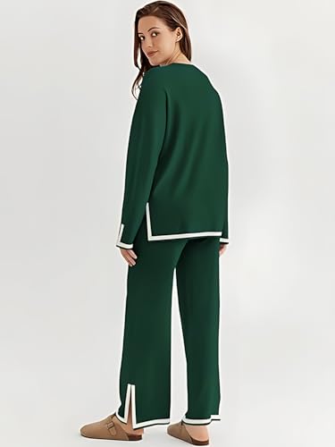 Image of Women's Winter Woolen Sweater with Pajama | Warm Winter Wear Cord Set | Woolen Tracksuit Loungewear Set