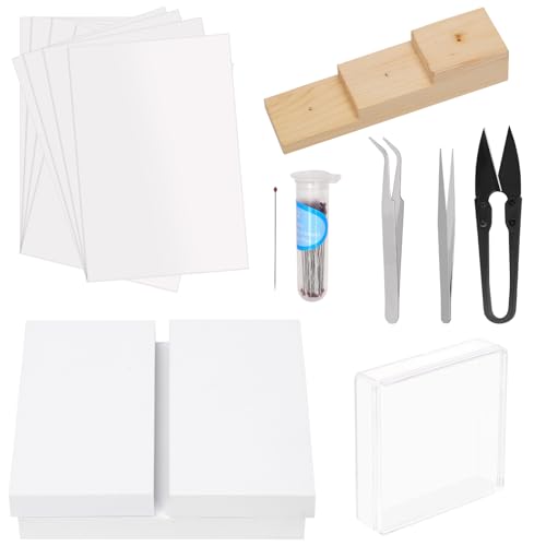 Keadic 114pcs Making Insect Specimen Toolkit W #2 Insekt Pins, Schmetterling Pinning Board und Block, Flügel Pressen Papiere, Bug Display Case, Insekt Wissenschaft Bildung Kit für die Schule