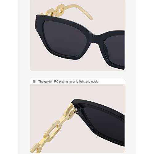 Small Cat Eye Women's Sunglasses Cateye Chain Leg Sun Glasses For Ladies Black Shades Sunglass4