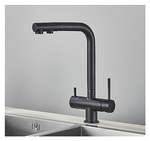 Robinet de cuisine laiton filtré avec commande double sortie intégrée