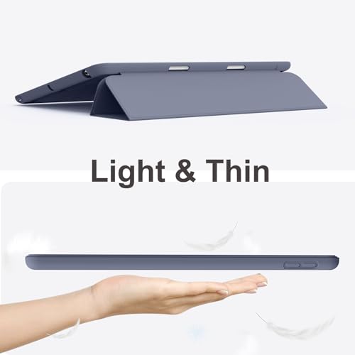 Image of Case for iPad 9th Generation 2021 / iPad 8th Gen 2020 /iPad Cover 7th Generation 2019, Silicone Case with Pencil Holder for iPad 9 /8 /7 10.2 inch, Auto Sleep /Wake, Purple