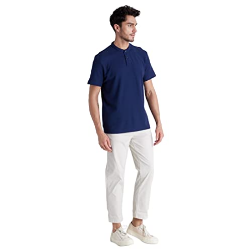 Image of Celio Men Solid Off-White Trousers