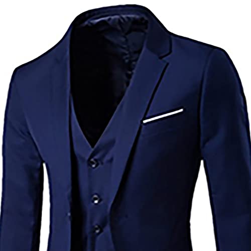 Cambkatl Mens 3 Piece Suits Set Slim Fit One Button Blazer Jacket Vest Suit Pant Set Formal Tuxedo Suits for Business Wedding4
