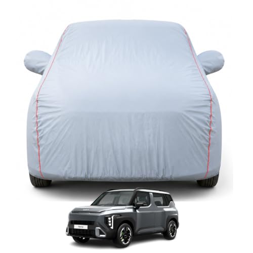 Image of Premium Car Cover for Kia Syros 2024-2026 Models | Waterproof, UV & Dust Protection | Mirror & Antenna Pocket | Triple Stitched, Soft Inner Lining, Belt & Buckle (Dark Grey)