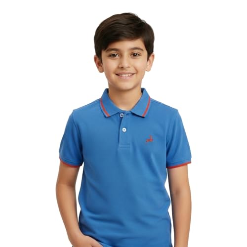 Image of Cloth Theory Boys Cotton Polo T-Shirt for Kids Regular Fit Half Sleeve Casual Summer Polo Neck T-Shirt