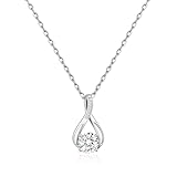 Philip Jones Silver Plated Solitaire Teardrop Necklace Created with Zircondia® Crystals