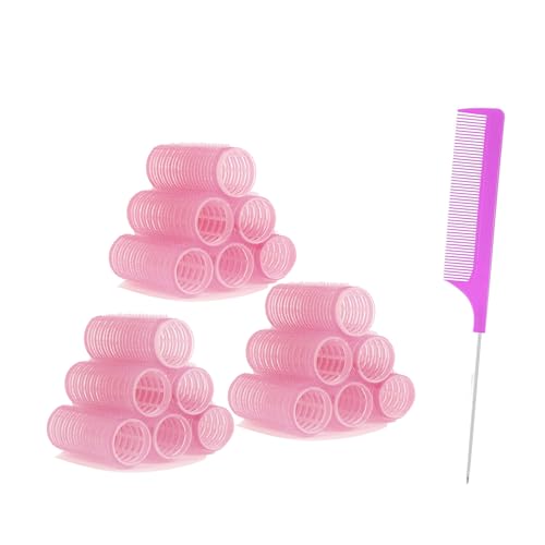 ZMD 18Pcs Self Grip Small Hair Rollers Curlers, Plastic Rollers Heatless Curlers Salon Dressing Curler DIY Curly Hair Hairstyle Roller for Women Girls Short Thin Fine Hair (0.8 x 2.4 Inch)