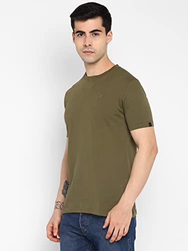 Image of Allen Cooper Men's Super Combed Cotton Rich Solid Round Neck Half Sleeve T-Shirt